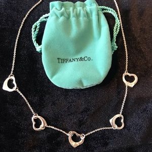 Tiffany & Co. Elsa Peretti Sterling Silver “Open Heart” (5) Necklace